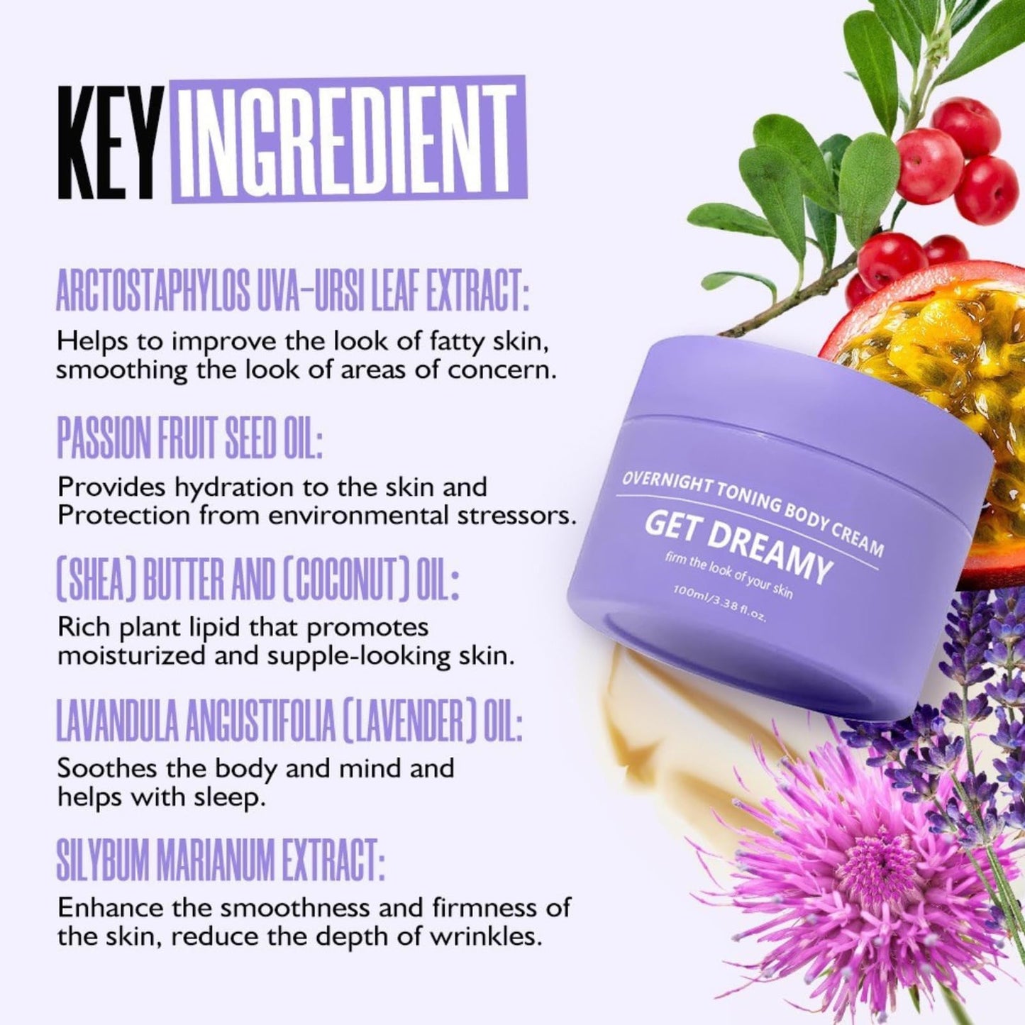 Get Dreamy Overnight Toning Whip,Anti-wrinkle Skin Tightening Cream for Body,Get Dreamy Toning Cream,Overnight Firming & Smoothing Body Cream,Firming Cream for Loose Skin,Overnigh-t Body Toning Crea-m