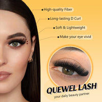 QUEWEL Cluster Lashes 80D+100D Individual Eyelashes 280Pcs D Curl Eyelash Clusters 3D Russian Lashes Individual Cluster Volume Eyelash Extensions (3D-80D+100D)