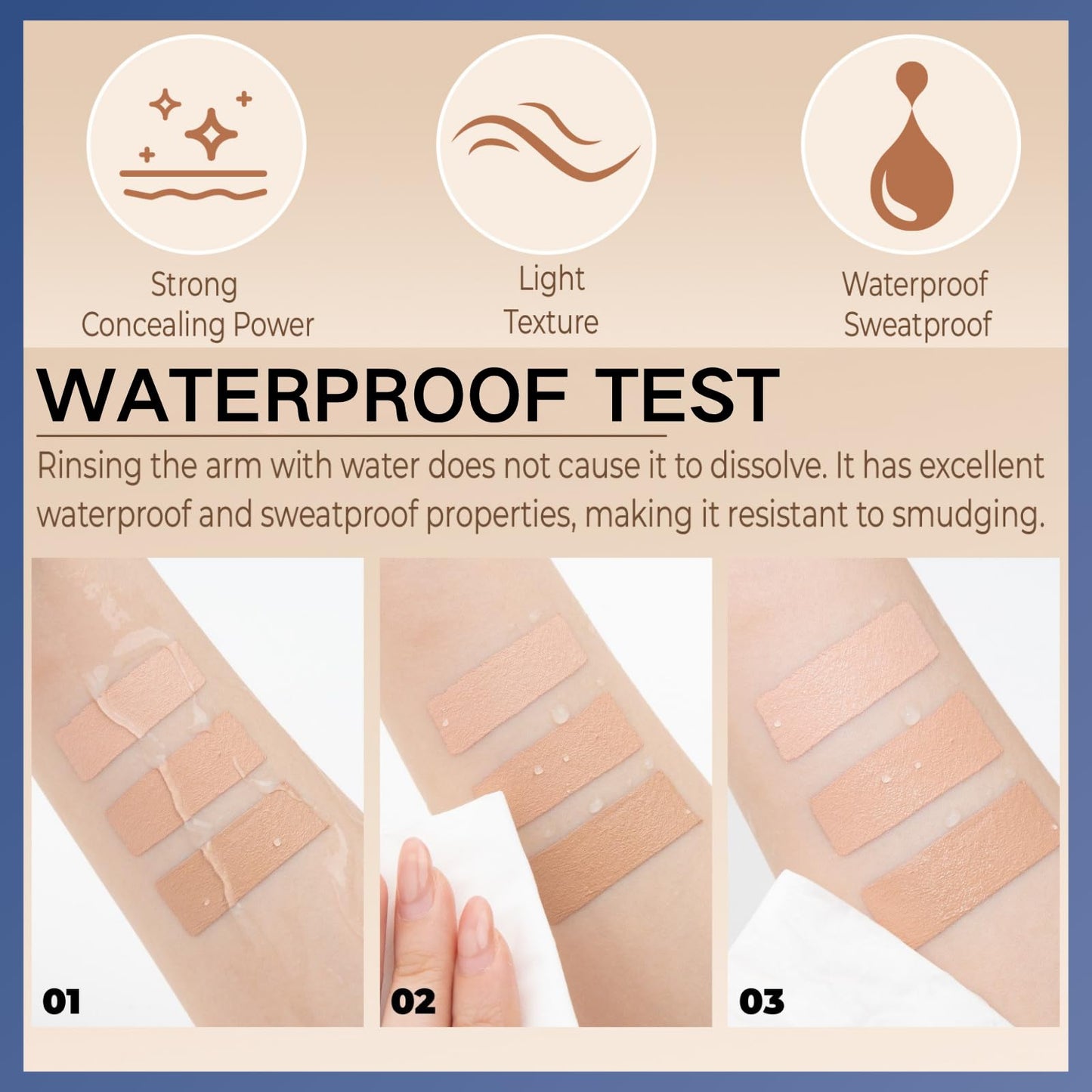HERBENJOY Waterproof Tattoo Cover Up Makeup Concealer Cream,Full Coverage Concealer for Tattoos,Bruises,zits& Body Art,2 Color Buildable 3 Shades Scar Covering Makeup,Lasting, Smudge-Proof for Men & Women