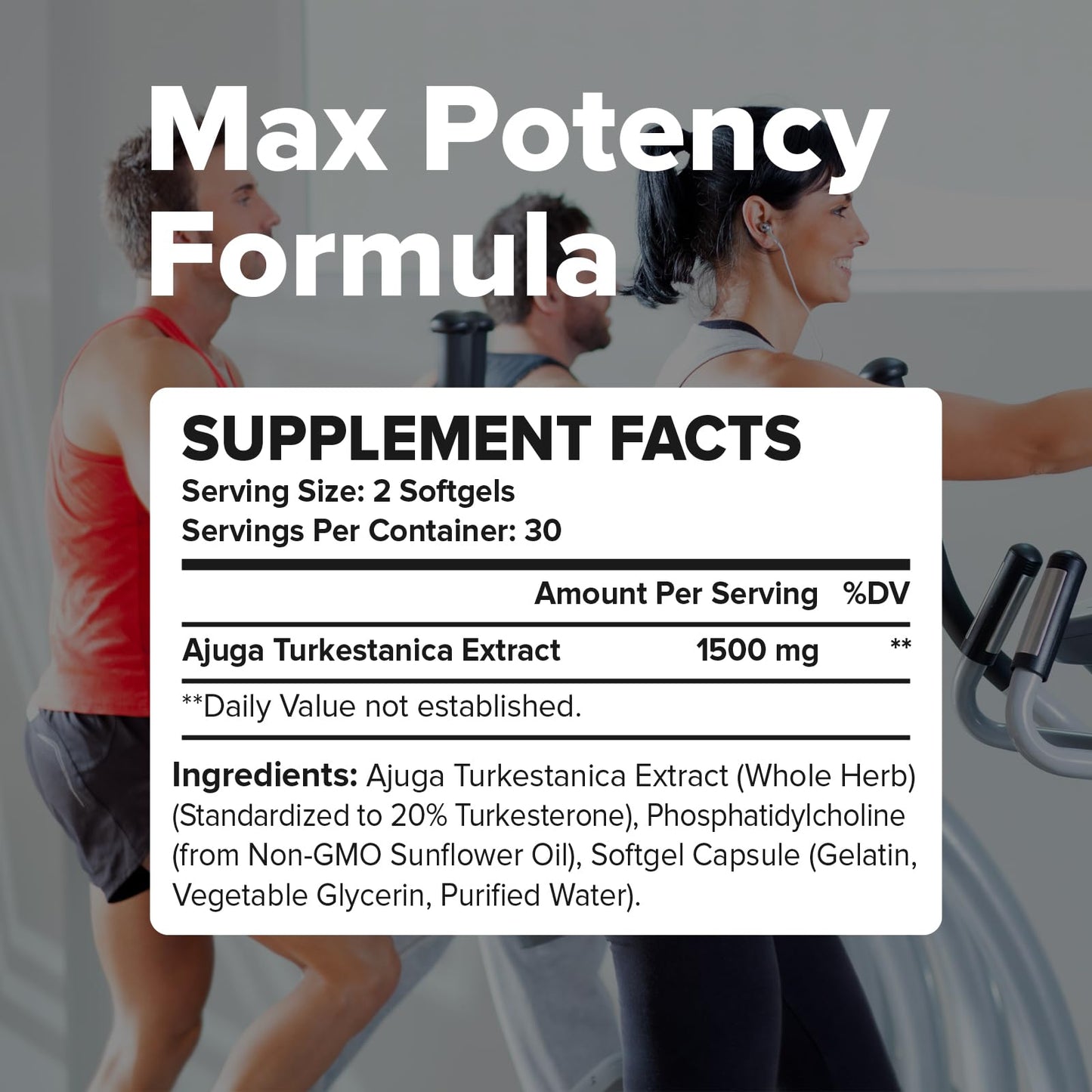 Liposomal Turkesterone Supplement - 1500mg Ajuga Turkestanica Extract, Standardized to 20% Turkesterone, Max Absorption, High Strength for Bodybuilding, No Additives, Non-GMO