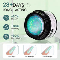 SUPWEE Solid Builder Gel fo Nails, Clear Aurora Green 3D Gel Nail Art 2 Colors Sculpting Gel for Nail Extension Gel Carving Nail Strengthen Hard Gel DIY Nail Art Salon At Home