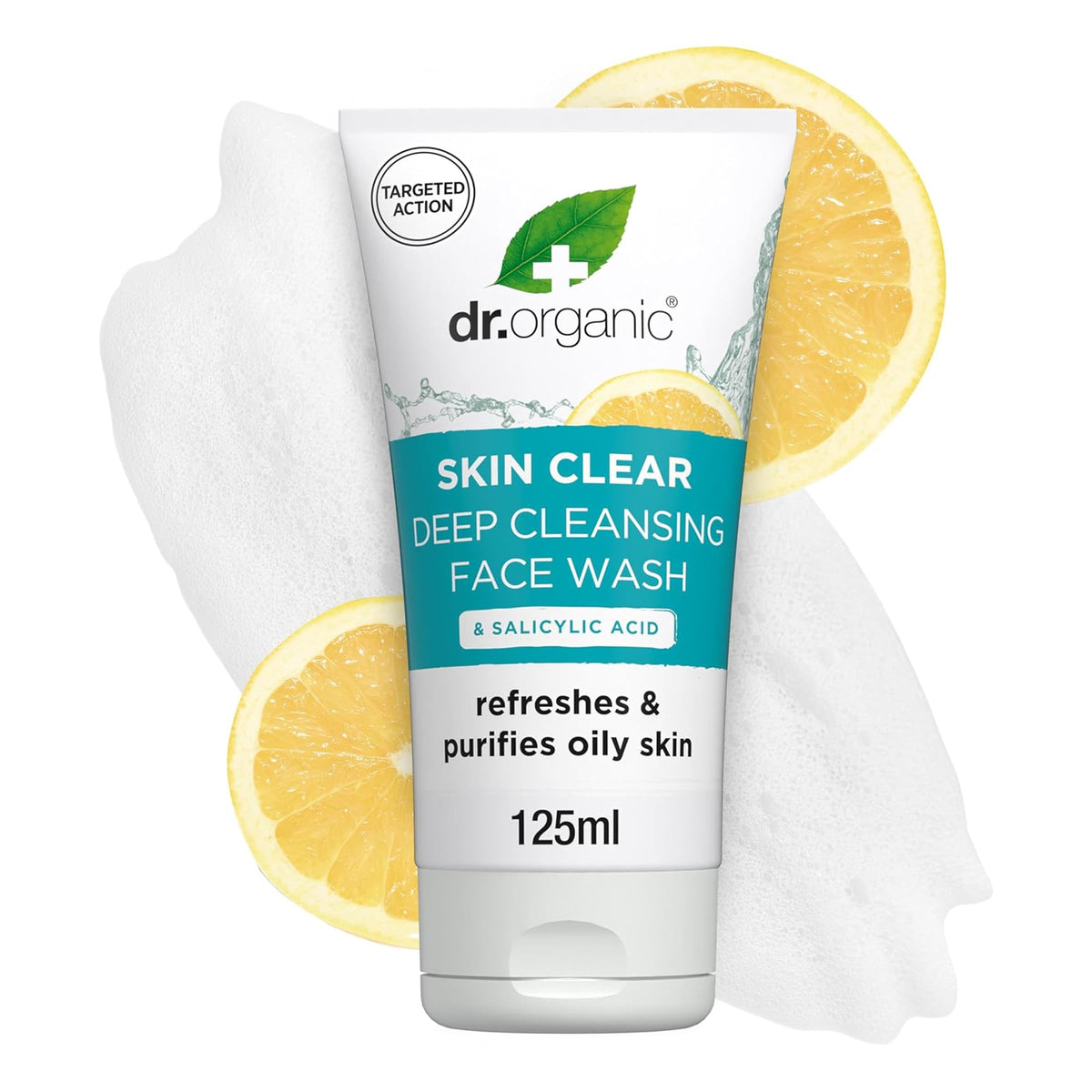 Dr. Organic Dr Organic Skin Clear Face Wash, Cleansing, For Acne & Clear Skin, Salicylic Acid, Oily, Problem Skin, Natural, Vegan, Cruelty-Free, Paraben & SLS-Free, Recycled & Recyclable, Organic, 125ml