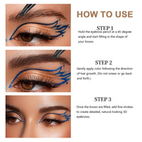 Mikloven 2025 New 4 Fork Tip Microblading Eyebrow Pen, Waterproof 4D Brow Pencil for Natural, Precise, Long-Lasting 24HR Brow Pencil for Natural-Looking Hair-Like Strokes (Light Brown)