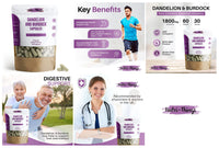 Dandelion and Burdock Root Capsules | 1800mg Per Serving | 60 Capsules