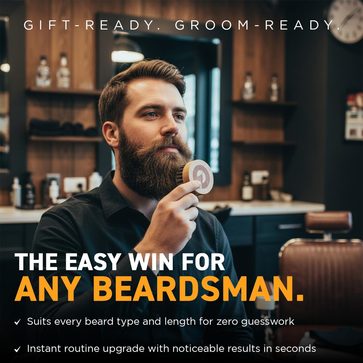 groomarang Groomarang Boar Bristle Beard Brush for Men Perfect Grooming Gift