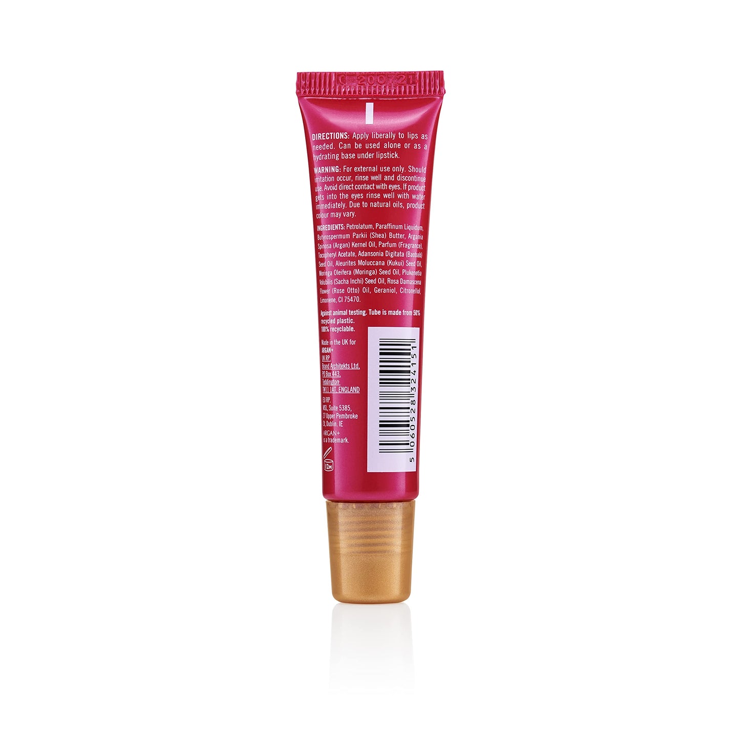 ARGAN+ 5 OIL BLEND ARGAN Tinted Lip Balm With Rose Otto Oil, 15ml