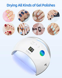 UV LED Nail Lamp, SUNUV 48W Gel Nail Polish Dryer with 30/60/99S Timer Sensor Removable Bottom Tray for Home and Salon