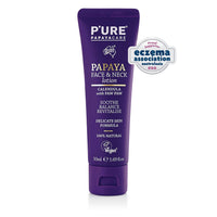 P'URE PAPAYA CARE Face Lotion & Neck Cream 50ml - Vegan Face Moisturiser - Papaya Enzymes, Bergamot, Calendula Cream, Hyaluronic Acid, Vitamin E Face Cream - Natural Facial Moisturising Lotion