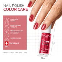 PODERM Nail Care Polish with Tea Tree - Power Red | Swiss Lab - 8ML | Enriched with Tea Tree, Silicon & Biotin | Purifies, Clarifies & Nourishes Yellow Nails | Created by a Podiatrist
