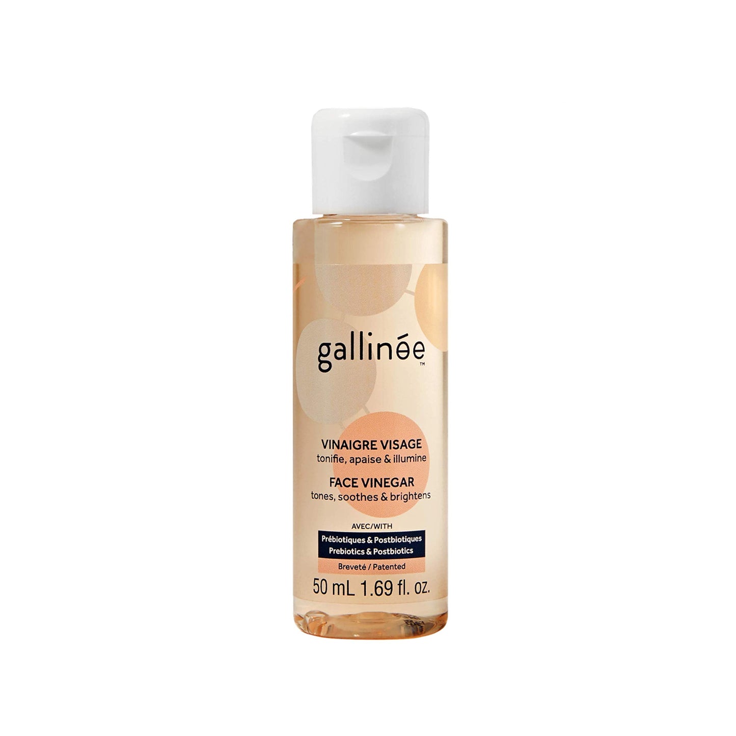 Gallinee Face Vinegar – Travel Size Natural Hydrating Prebiotic Facial Cleansing Toner with Lactic Acid, 50ml