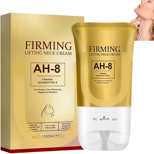 SEMECOMER Ah-8 Firming Neck Cream, Tightening & Lifting Cream with Double Roller Massage, Enriched with Hexapeptide for Moisturizing & Nourishing. Anti-Aging Neck Treatment for Wrinkles & Sagging Skin