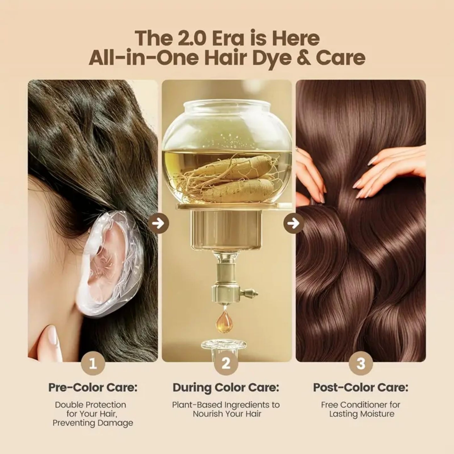 Dark Brown Polar Hair Dye Shampoo,Hair Dye Semi Permanent Color,3 in 1 Sha/mpoo,H/air Dye Shamp/oo,Ha/ir Care Dye Shampo/o,Dark B/rown Hai/r Dye Permanent(Dark Brown)