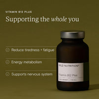 Wild Nutrition WILD NUTRITION Food-Grown Vitamin B12 Plus | Vitamin B12 Supplement with Beetroot Powder to Support Nervous System, Energy Levels & Energy Metabolism | 30 Capsules (Original)