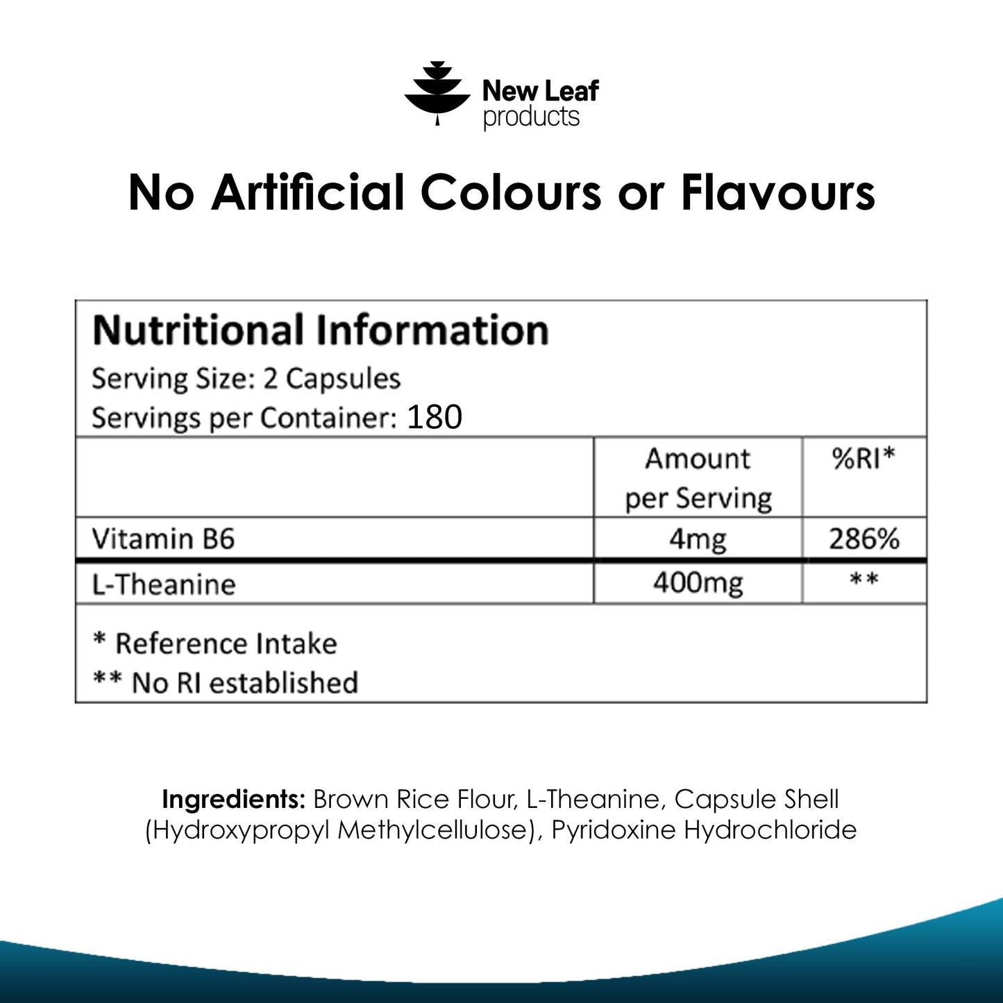 L Theanine Enriched with Vitamin B6 - High Strength L Theanine 400mg Natural Nootropics from Green Tea - 360 Vegan L-Theanine Capsules - Made in The UK Theanine Supplements by New Leaf
