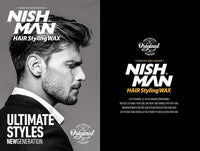 Nishman Hair Styling Wax for Men, 07 Gold One 150 ml | Edge Control | Ultra High Strong Hold | Hair Clay Aqua Wax (2 Pack)