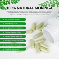 FSLHCY Moringa Capsules 800mg, Rich Moringa Powder Supports Energy, Joint & Immunity & Gut Health, Overall Vitality, Pure Vegan Extract Non-GMO (60pcs)