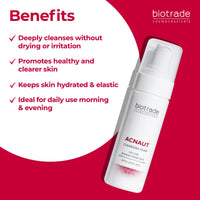 BIOTRADE Biotrade Acnaut Acne Cleansing Foam with Lactic Acid – Gentle Foaming Cleanser Face Wash for Oily & Blemish Prone Skin – Unclogs Pores & Reduces Breakouts – 150mL