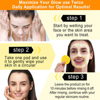 Kojic Acid and Turmeric Pads,Turmeric kojic Acid Pads for Face, Turmeric and Kojic Acid Cleansing Pads,Turmeric Cleansing Pads for Dark spots, Exfoliating, Acne Scars (50 PCS)
