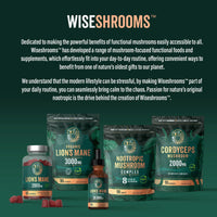 Lions Mane Supplement Liquid Drops 30,000mg | High Strength Lions Mane | from Fruiting Body | 60ml Bottle - Vegan | Wiseshrooms