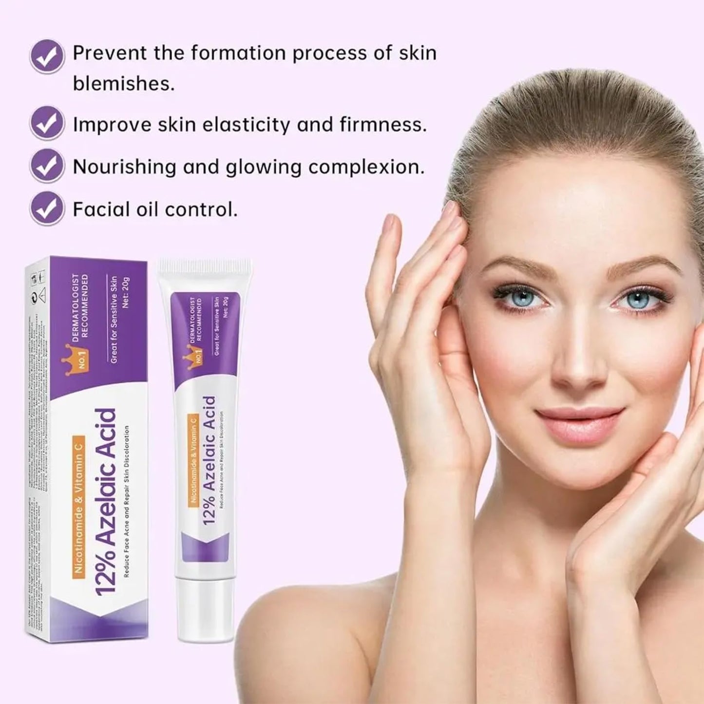 2Pcs Azelaic Acid The Ordinary, Azelaic Acid Serum, 12% Azelaic Acid Azelaic Acid 20% Cream Face Skin Care Pigmentation Treatment for All Skin Types