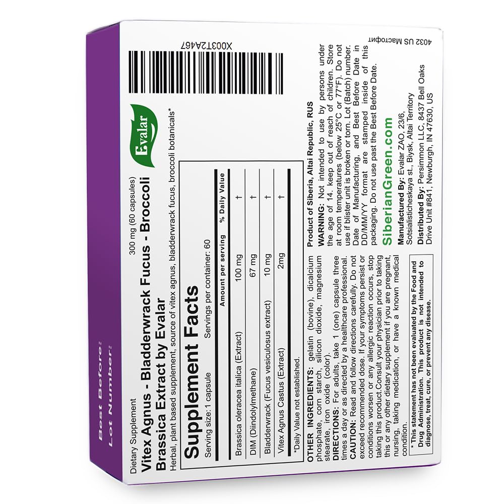 Evalar Vitex Chaste Tree Bladderwrack Fucus Extract Mastofit Herb 100 Tab
