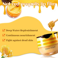 TUHOWEWZ Honey+Strawberry Balm Lip Mask Set, Moisturizing Lip Care With Natural Oils for Day & Night, Repair Honey Bee Lips Balm Reduce Lip Lines & Wrinkle