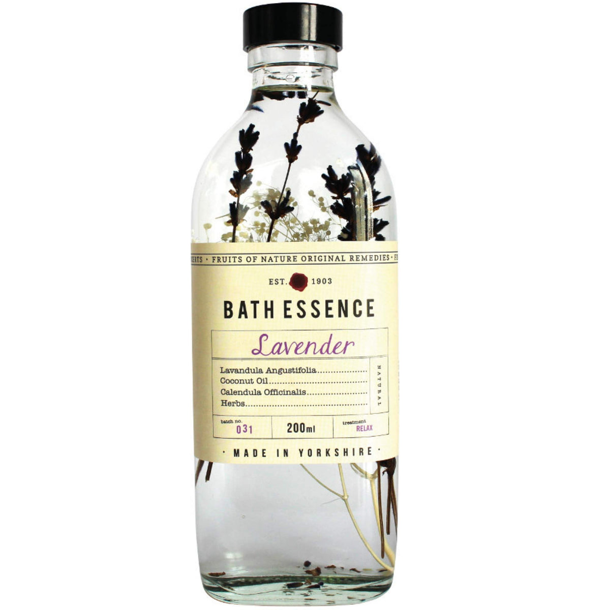 Fikkert Fruits of Nature Lavender Bath Essence - 200ml - reviving and protecting dry, sore skin, leaving skin soft and cared for