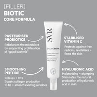 SVR [FILLER] BIOTIC Regenerating Lifting Eye Contour & Lip Cream with Peptides, Hyaluronic Acid, Probiotics and Stabilised Vitamin C, 15ml