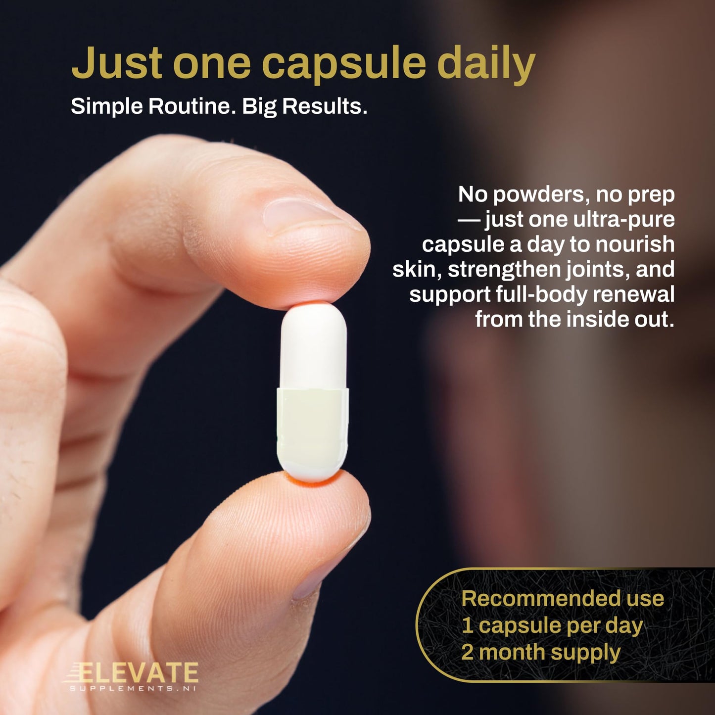 ElevateSupplementsNI Elevate Supplements Vitamins D3 + K2, 60 Capsules | High Strength Vitamin Supplement for Bone, Brain, Heart, Immune & Muscle Support | Bioactive & Antioxidant Formula | Daily Calcium Absorption Aid