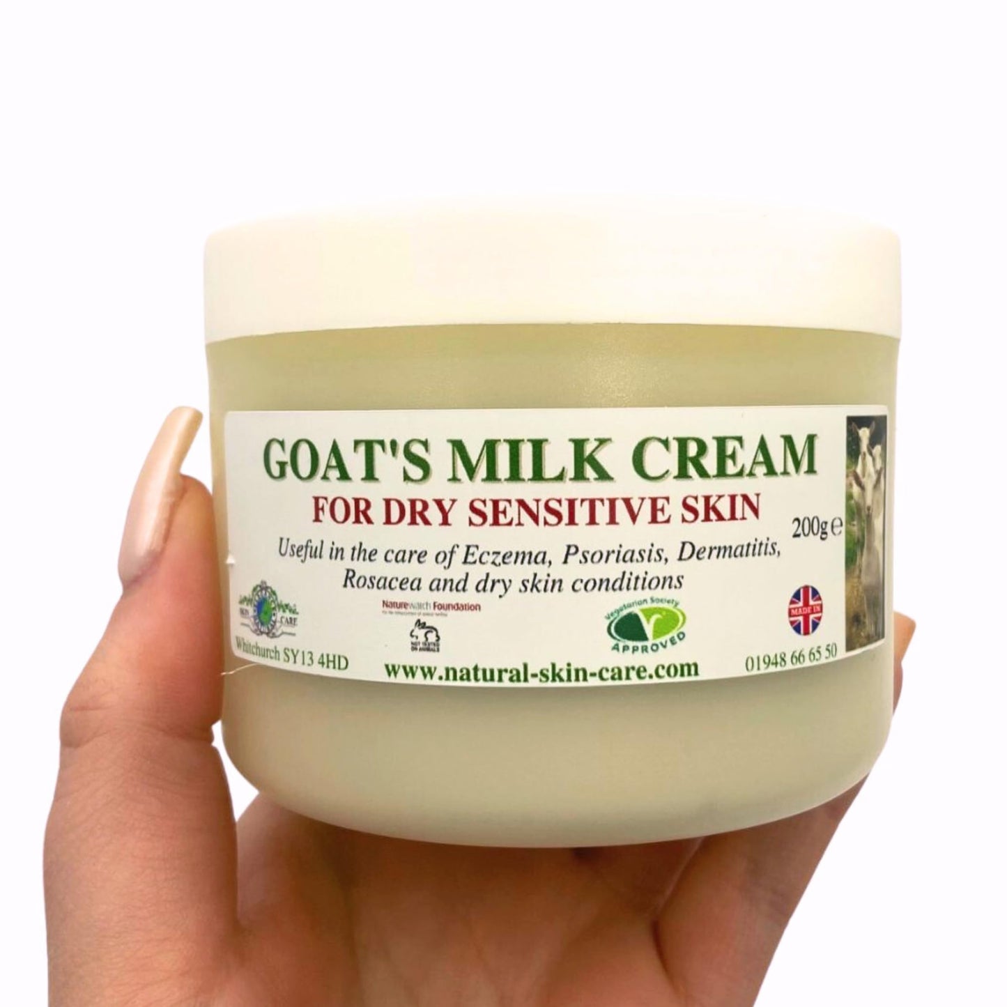 Goats Milk Moisturising Cream 200g by Elegance Natural Skin Care. Formulated for dry, sensitive skin. MULTI AWARD WINNING.