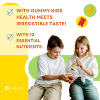 Multivitamin for Kids - Natural Apple and Strawberry Flavour - Low-sugar - with 12 essential Nutrients - Kids Multivitamins Gummies - 100 Vitamin Gummies - with Zinc, A, B6, B12, C, D3, E, K1 Vitamins