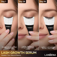 LANBENA Eyelash Growth Serum - Eye Lash Enhancing Serum Natural Nourishment for Fuller, Longer Lashes & Defined Brows | 3mL/0.10 fl oz - Cold-Pressed Formula, Vegan & Cruelty-Free