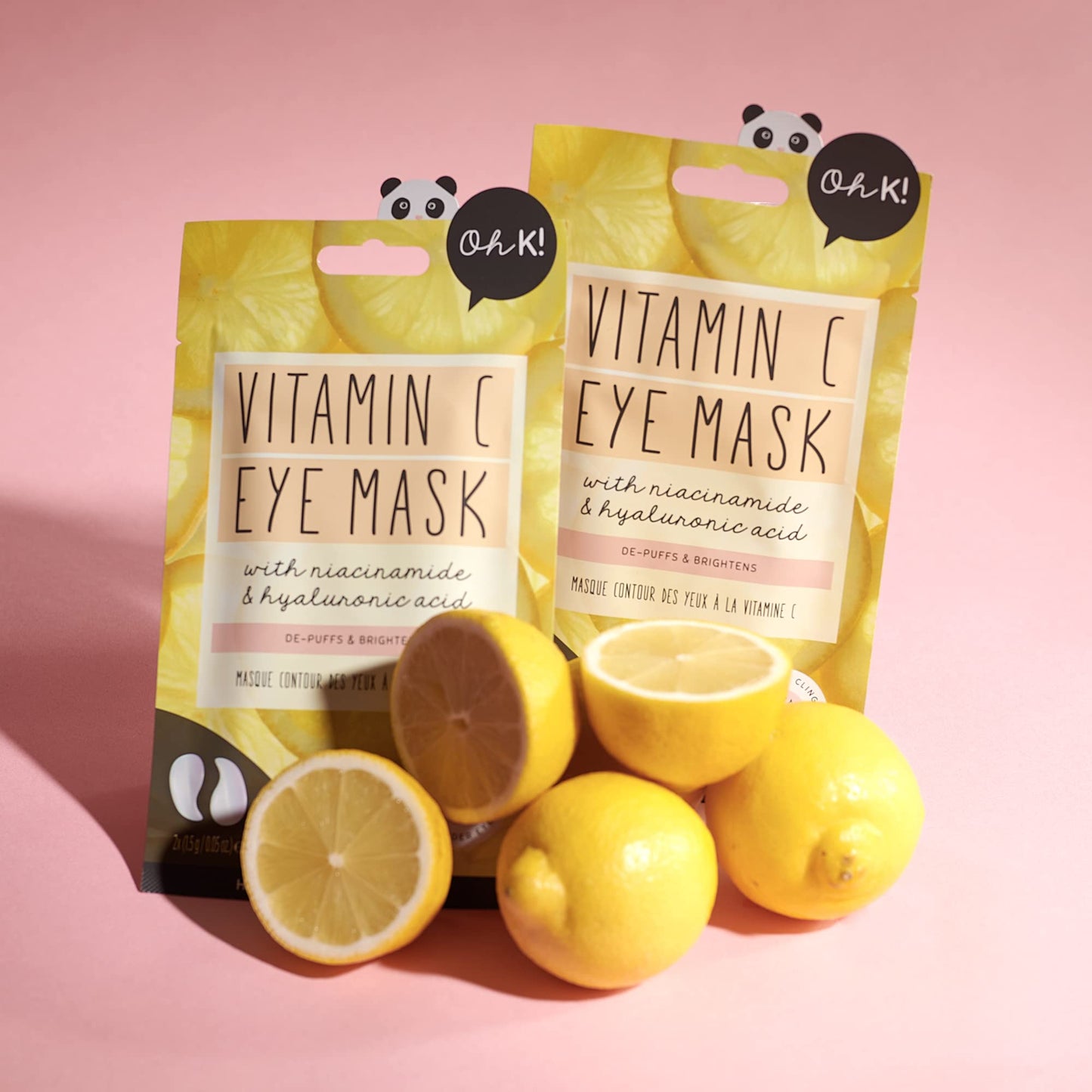 Oh K! Brightening and Cooling Eye Mask for Puffy Eyes, Packed with Hyaluronic Acid and Vitamin C, Vegan and Cruelty Free, 15g