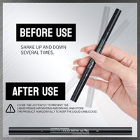 Microblading Eyebrow Pen, 2-in-1 dual-ended long-lasting eyebrow pencil, featuring micro-blade tip and precision brush tip, newly upgraded dual-ended makeup, creates natural eyeliner eyebrows (brown)