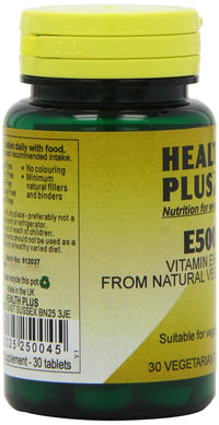 Health Plus E500 Vitamin E Supplement - 30 Tablets