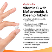 NEW LEAF PRODUCTS Vitamin C Tablets 1000mg - Enriched with Bioflavonoids & Rosehip - Premium Vitamin C Supplements - Vegan Tablets High Strength Ascorbic Acid VIT C for Normal Immune System UK Made