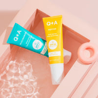 Q+A Peptide Anti-Ageing Daily Sunscreen SPF 50: Lightweight, Non-Sticky, Broad-Spectrum UVA/UVB, Collagen-Boosting, Hydrating, Radiance-Enhancing, 95% Natural, Vegan, Facial SPF, 50ml