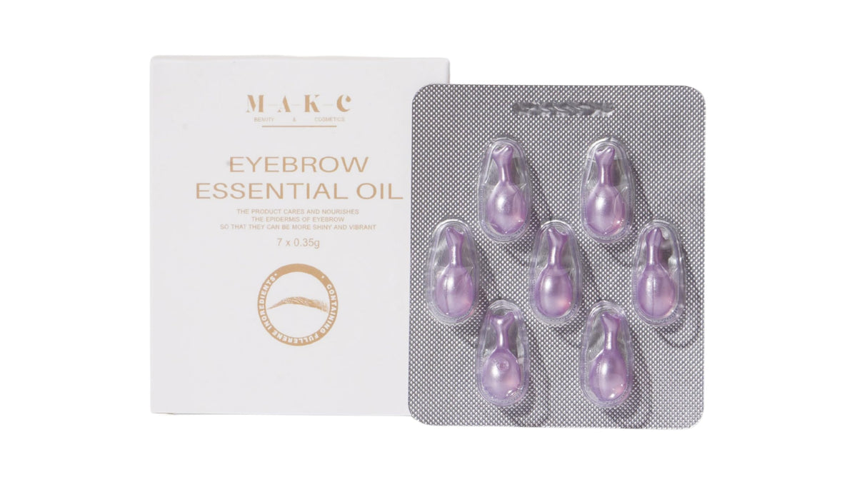 Eyebrow Growth Essential Oil Capsules by M - A - K - C. Fully Nourishing Eyebrows Oil Capsules for Eyebrow extension - 7 Capsule for a fully Extended Eyebrow with Natural Gowth Look.