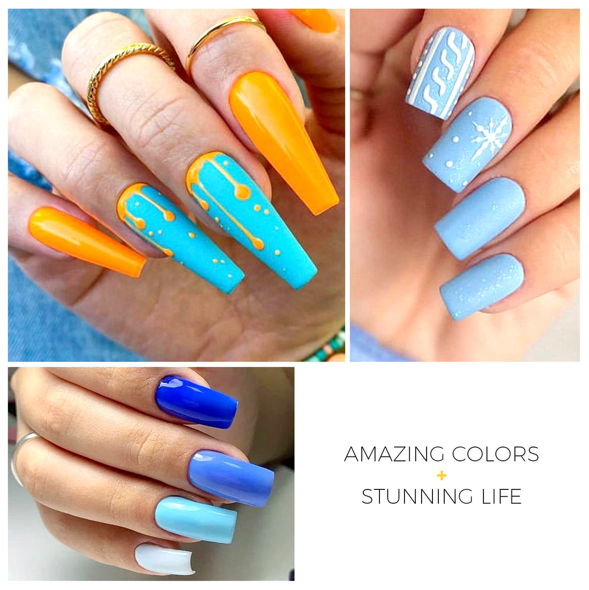 BURANO Poly Extension Gel Nail Kit, 6 Colors Nail Poly Nails Builder Gel Set for Beginner & Professional Using, Poly Nail Gel Kits DIY Starter Kit Nail Art Gift (Blue)