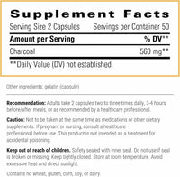 Integrative Therapeutics Activated Charcoal - Digestive & Gut Health Supplement* - Gastrointestinal Support* - Gluten-Free & Dairy-Free - 100 Capsules (50 Servings)