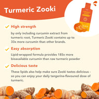 Zooki® Liquid Turmeric | Turmeric Shots Contains 750mg Full Spectrum Curcumin Per 15ml Sachet (Tangerine Flavour, 14 Servings)