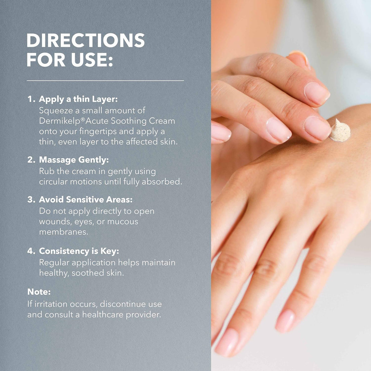 Dermikelp® Acute Soothing Cream for Sensitive, Irritated Skin – Clinically Proven Relief for Eczema, Psoriasis, Dermatitis, Rosacea – With CEM-K Sea Kelp, Dermatologically Tested