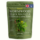 Roundway Supplements Wormwood Black Walnut and Clove Capsules | High Strength Supplement for Humans | 2 Months Supply | 60 Capsules, 600mg per Serving | Vegan Supplement and UK Made (Pack of 1)