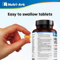 Nutri-Ark Multivitamin | 26 Key Multivitamins & Minerals for Women & Men Including Vitamin B12, K (K2), D (D3), C & Folic Acid | 3 Months Supply | Suitable for Vegetarians