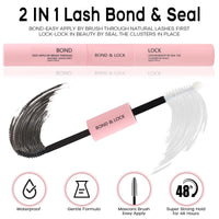 LYMYBETY Individual Eyelashes Kit, 392Pcs 4 Styles D Curl Mix9-16mm Soft Natural Cluster Lashes, with Eyelash Glue & Tweezers, DIY Lash Extensions for Christmas, Valentine's Day, Anniversary(Eyelash Book Kit)