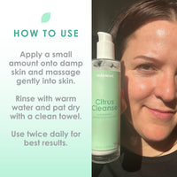 WildMint Citrus Cleanse Natural Face Cleanser | Gentle & Creamy Face Wash for Sensitive, Mature, Acne-Prone & Dry Skin | Vitamin C Brightening Skincare | UK Made Vegan & Cruelty-Free Skincare | 100ml