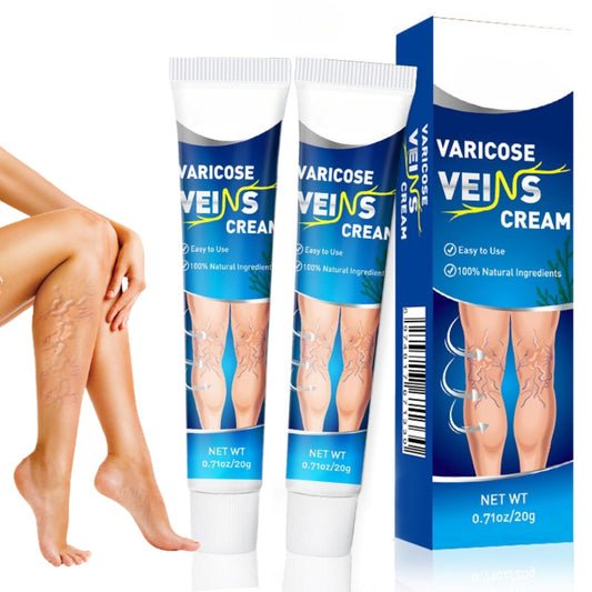 2PCS Va-ricose V-eins Cream, Va-ricose V-eins Treatment for Legs, Herbal Balm to Reduce Swelling in Feet and Legs, Spider v-eins Repair Cream for Women & Men, Vegan Legs Swelling Relief, 20g × 2