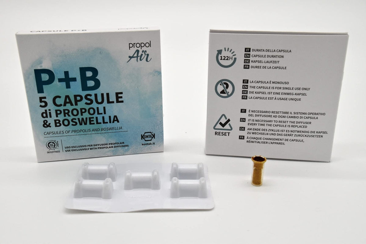 Propolair Propolis & Boswellia Capsules for PropolAir Propolis Diffusers with or Without Ioniser or Fan. Reduces Harmful Airborne microbes by up to 71%