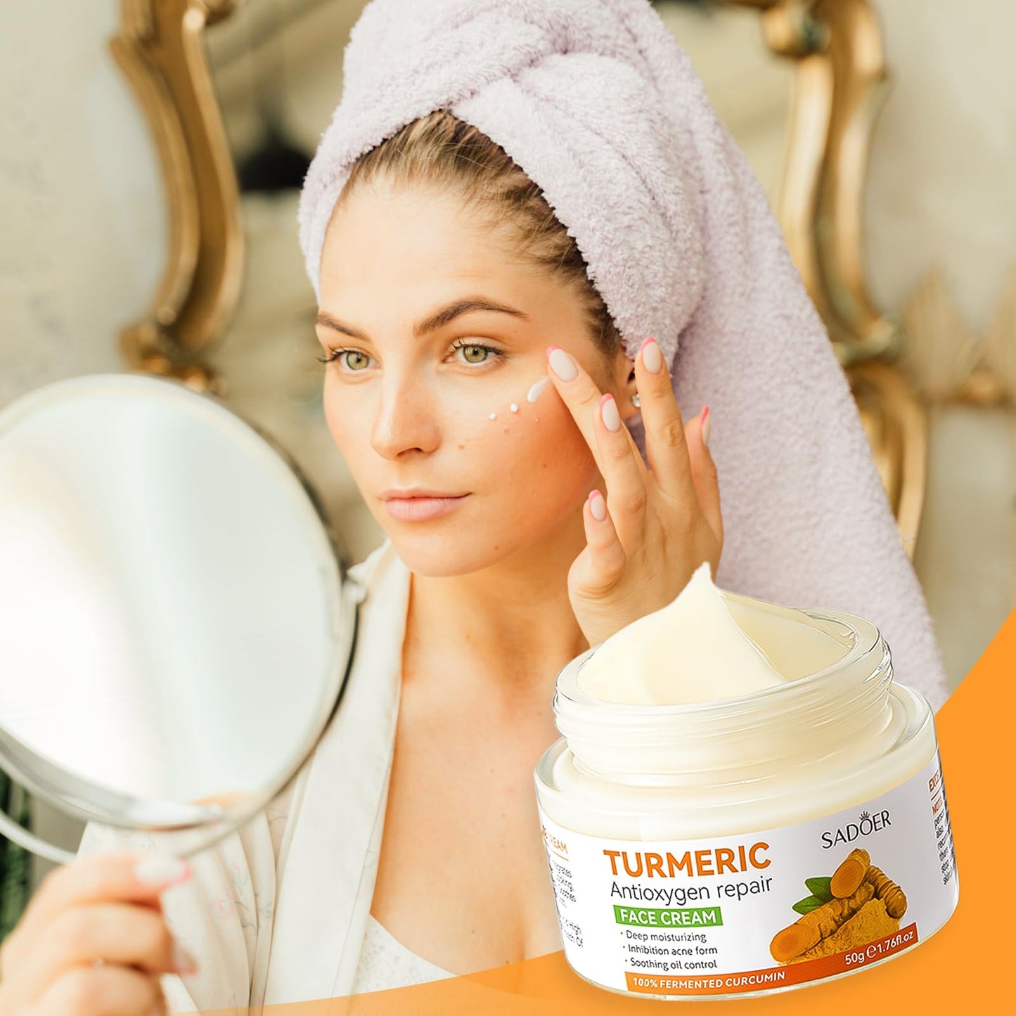 Lustwieta Turmeric Face Cream - Face Moisturiser Cream - Anti Aging & Wrinkle & Dark Spot Remove Face Cream - Skin Brightening Cream for Face Reduces Fine Lines&Skincare