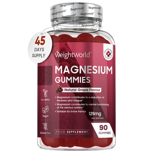 Magnesium Gummies - 90 Vegan Gummies - 1136mg Magnesium Citrate Offering 125mg Magnesium - for Adults & Kids (5 Years+) - Chewable Magnesium Supplements for Women & Men - 45 Days Supply -Gluten Free